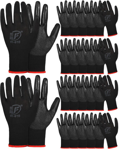Nuogo 24 Pairs Gardening Gloves for Men Women Rubber Coated Landscaping Work Gloves Safety Work Construction