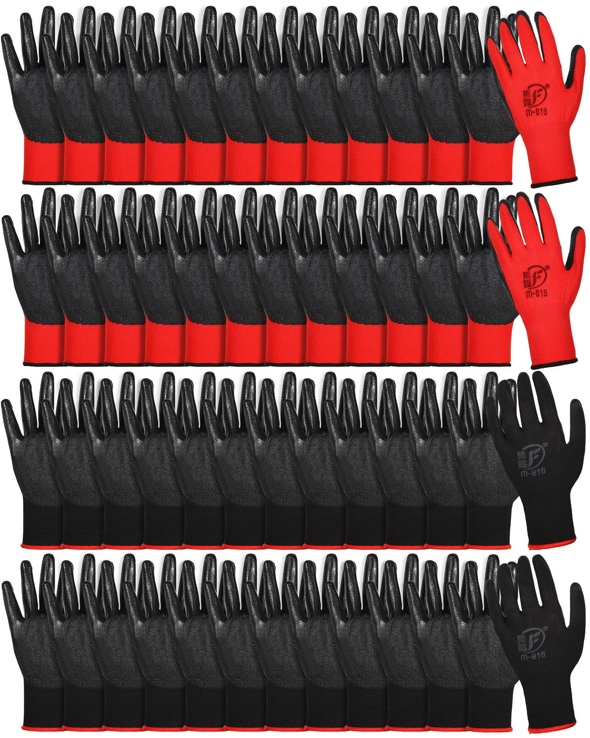 Nuogo 48 Pairs Garden Gloves for Men Work Gloves Bulk