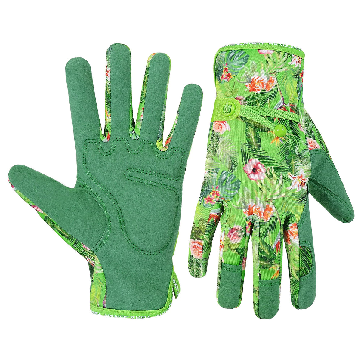 HANDLANDY Work Gloves for Women, Breathable Leather Gardening Glove for Yard Maintenance, Hand Protection with Touch Screen