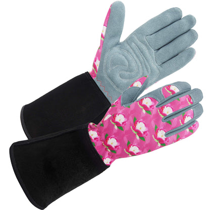 SKYDEER Premium Genuine Deerskin Suede Women's Gardening Gloves, Ultra-Soft Padded, Comfort Fit for Work, Medium, SD6611/M