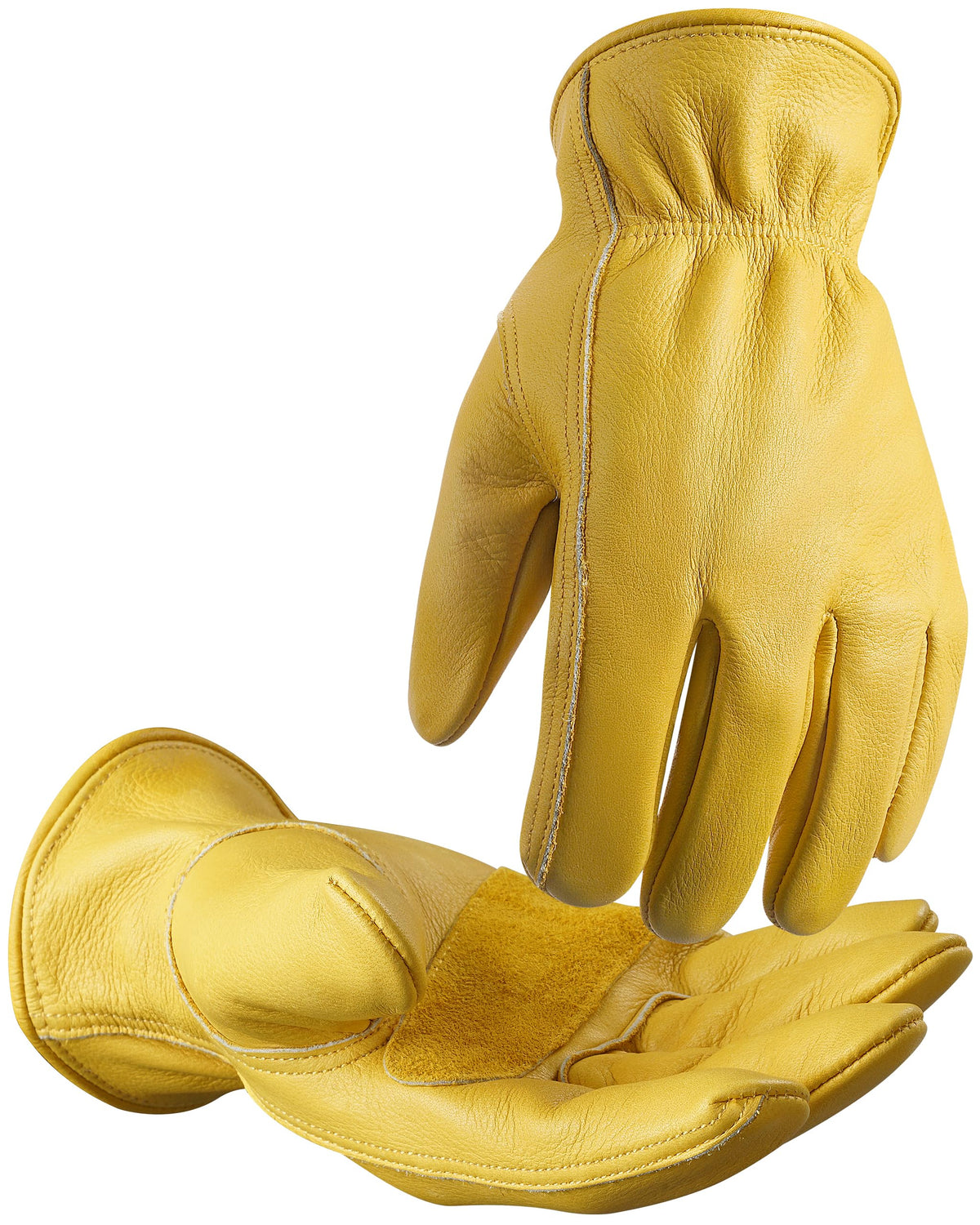 DULFINE Cowhide Leather Gardening Work Gloves for Men 1/3/12 Pairs
