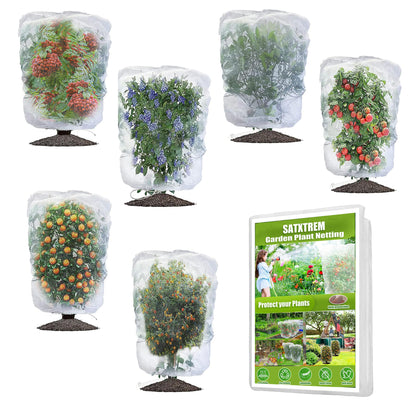 Large Fruit Tree Netting 2 Pack 10x10FT Cover with Drawstring/Zipper- Garden Bird Netting Protect Blueberry Bushes Strawberry from Cicada/Insect/Bug/Squirrel, Plant Netting Cover Pest Barrier