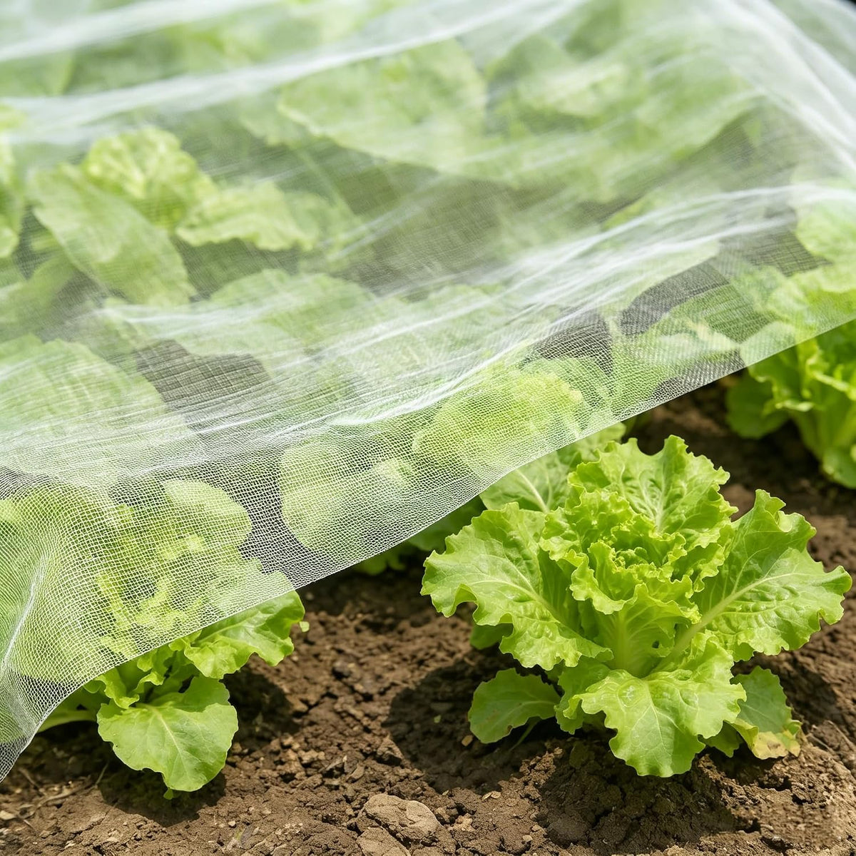 Garden Netting Pest Barrier 4x25FT Ultra Fine Insect Netting for Garden Raised Beds, Plant Net Mesh Cover for Garden Protection, Bird Bug Net, Greenhouse Row Cover Nets for Vegetables Fruits Flowers