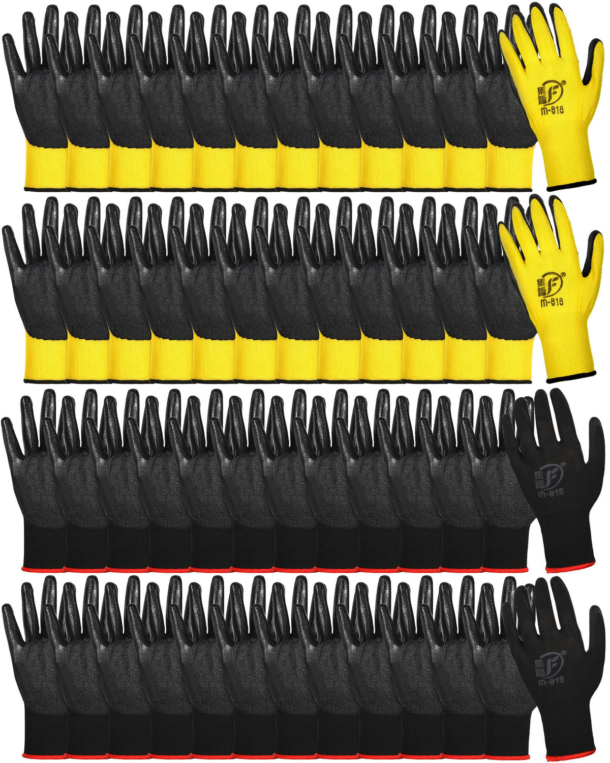 Nuogo 48 Pairs Garden Gloves for Men Work Gloves Bulk