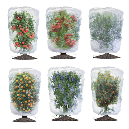 Large Fruit Tree Netting 2 Pack 10x10FT Cover with Drawstring/Zipper- Garden Bird Netting Protect Blueberry Bushes Strawberry from Cicada/Insect/Bug/Squirrel, Plant Netting Cover Pest Barrier