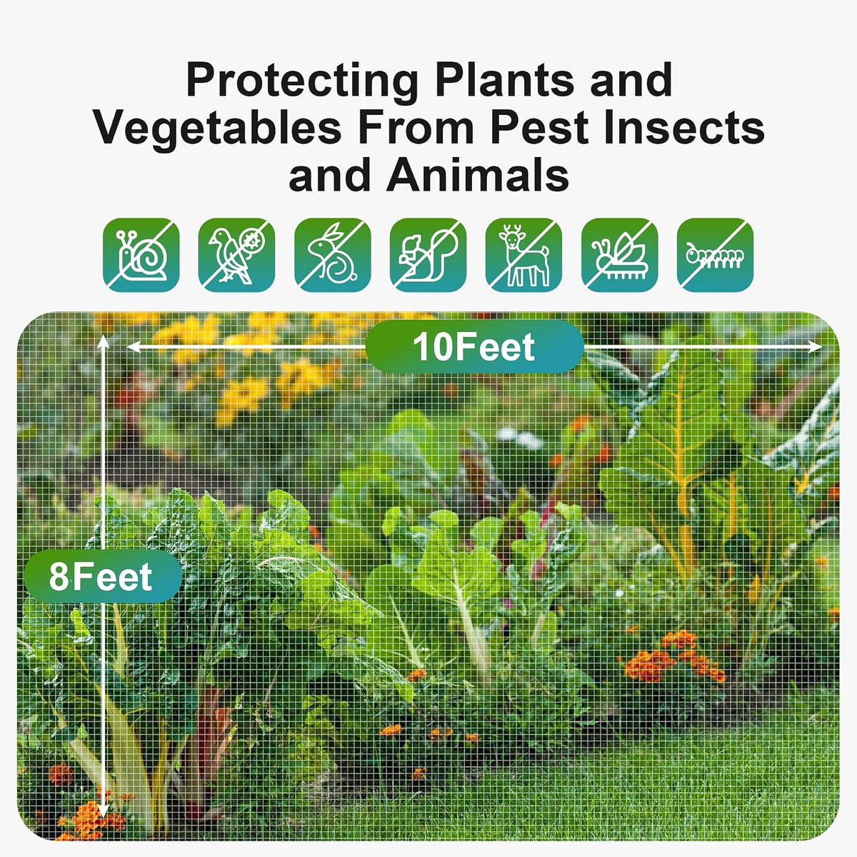 Garden Netting Pest Barrier: 8'x10' Fine Bug Netting