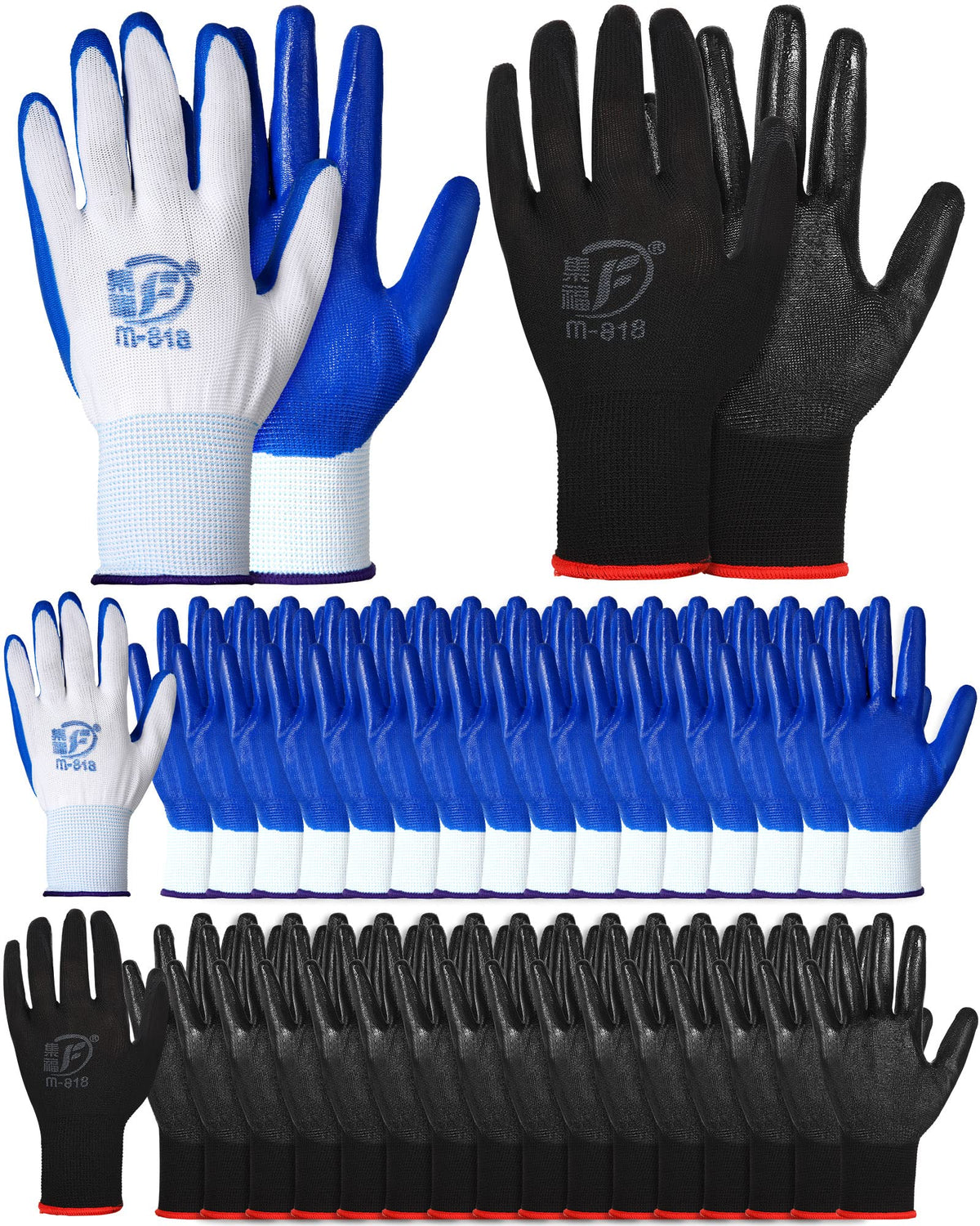 Honeydak 36 Pairs Garden Gloves Bulk for Men Women