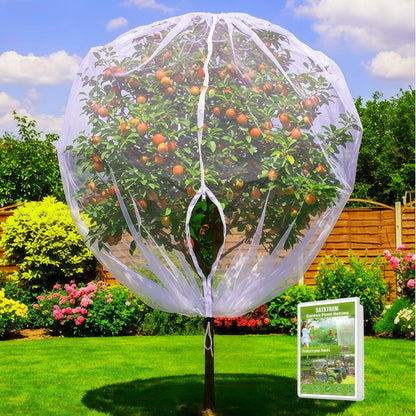 Large Fruit Tree Netting 2 Pack 10x10FT Cover with Drawstring/Zipper- Garden Bird Netting Protect Blueberry Bushes Strawberry from Cicada/Insect/Bug/Squirrel, Plant Netting Cover Pest Barrier