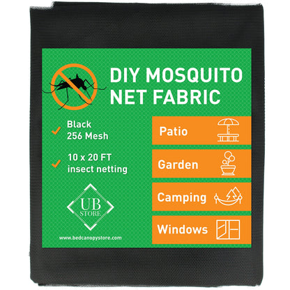 Green DIY Mosquito Net Fabric | 10x20 FT Netting | Insect Cover for Garden