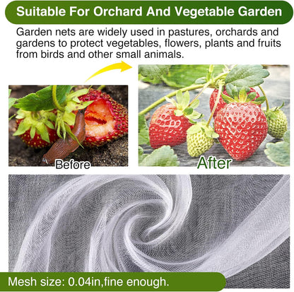 10 X 50FT Garden Mesh Netting Barrier,Fruit Tree Plant Netting