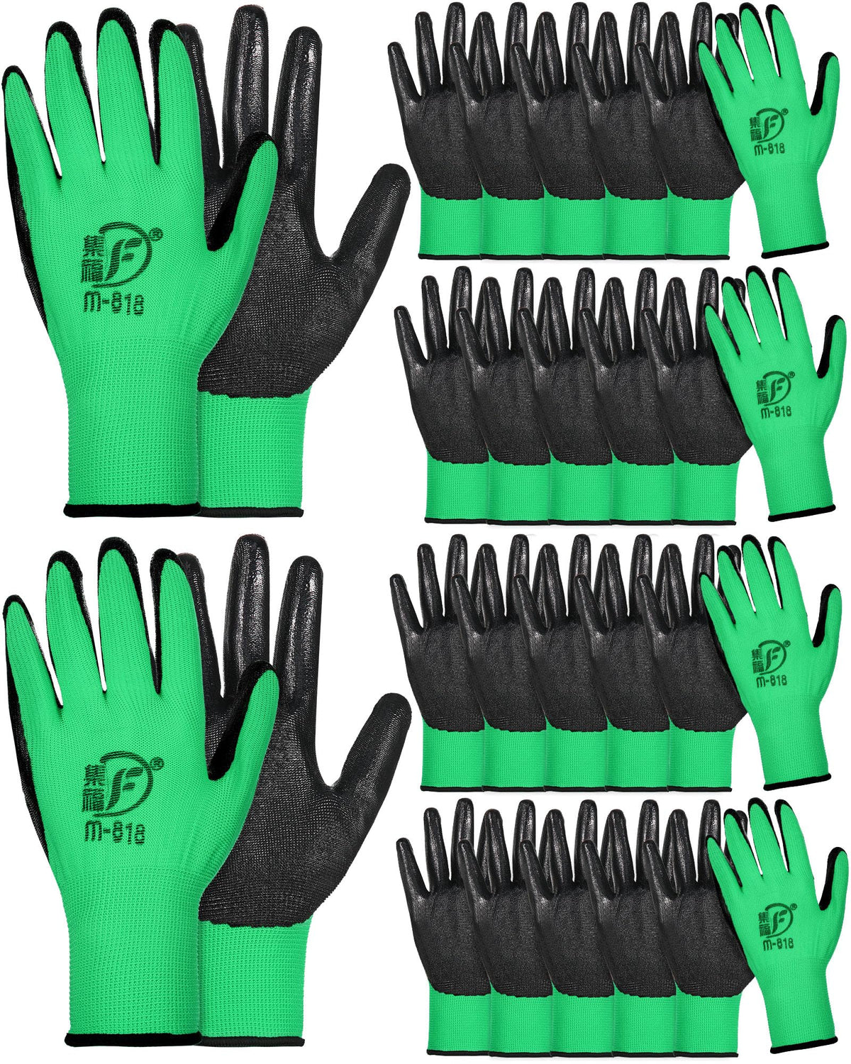 Nuogo 24 Pairs Gardening Gloves for Men Women Rubber Coated Landscaping Work Gloves Safety Work Construction