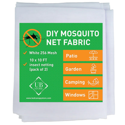 Green DIY Mosquito Net Fabric | 10x20 FT Netting | Insect Cover for Garden