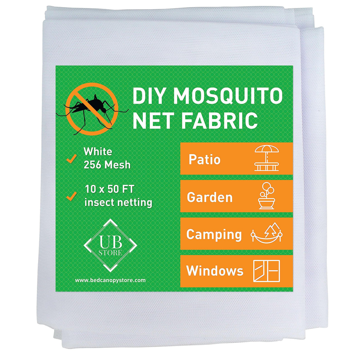 Green DIY Mosquito Net Fabric | 10x20 FT Netting | Insect Cover for Garden