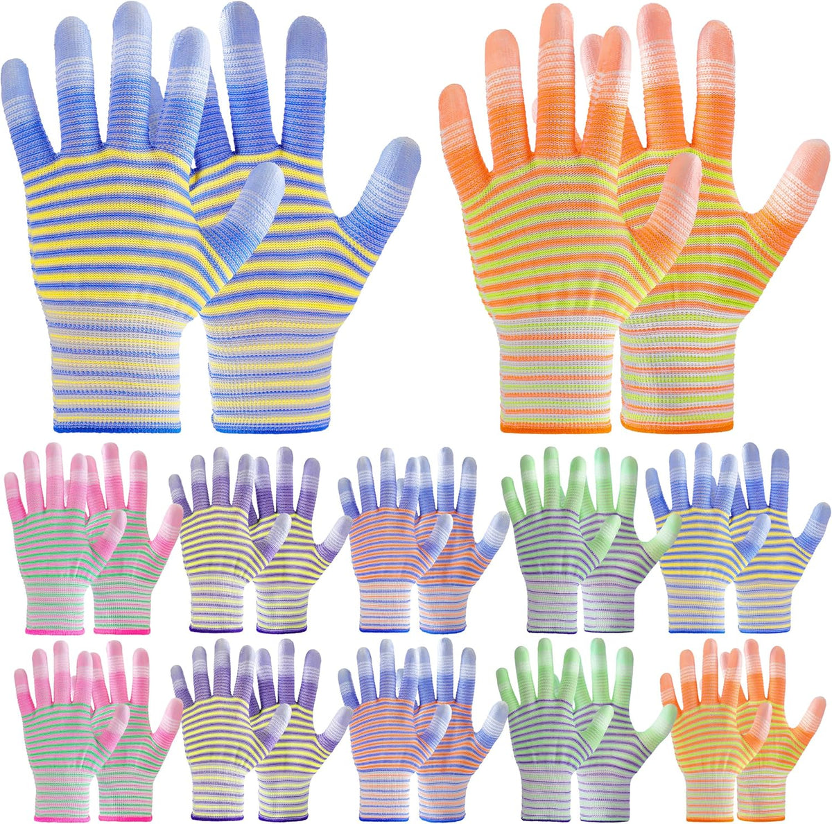 Gardening Gloves for Women - Gardening Gloves 12 Pairs, Breathable Rubber Garden Gloves, Outdoor Protective Working Gloves